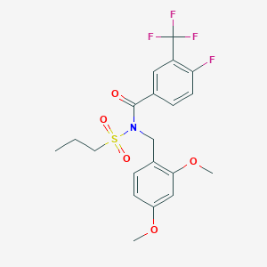 molecular formula C20H21F4NO5S B8092703 N-(2,4-dimethoxybenzyl)-4-fluoro-N-(propylsulfonyl)-3-(trifluoromethyl)benzamide 