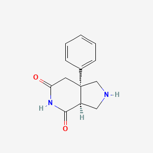 molecular formula C13H14N2O2 B8092710 (3aS,7aR)-7a-phenylhexahydro-4H-pyrrolo[3,4-c]pyridine-4,6(5H)-dione 