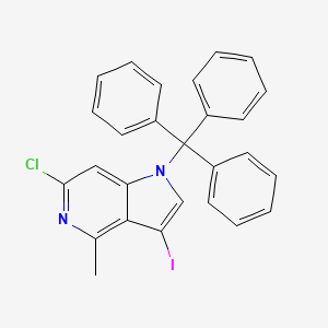 molecular formula C27H20ClIN2 B8092718 6-Chloro-3-iodo-4-methyl-1-trityl-1H-pyrrolo[3,2-c]pyridine 