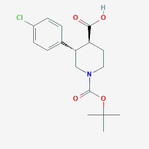 molecular formula C17H22ClNO4 B8092735 (3S,4S)-1-(tert-butoxycarbonyl)-3-(4-chlorophenyl)piperidine-4-carboxylic acid (trans) 