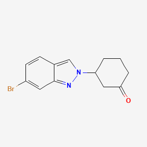 molecular formula C13H13BrN2O B8092742 3-(6-Bromo-2H-indazol-2-yl)cyclohexan-1-one 
