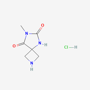 molecular formula C6H10ClN3O2 B8092747 7-Methyl-2,5,7-triazaspiro[3.4]octane-6,8-dione hydrochloride 