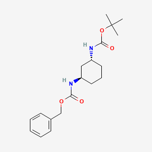 molecular formula C19H28N2O4 B8092790 benzyl tert-Butyl ((1R,3R)-cyclohexane-1,3-diyl)dicarbamate 