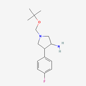 molecular formula C15H23FN2O B8092792 1-(tert-Butoxymethyl)-4-(4-fluorophenyl)pyrrolidin-3-amine 