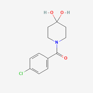 (4-Chlorophenyl)(4,4-dihydroxypiperidin-1-yl)methanone