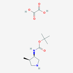 molecular formula C12H22N2O6 B8092824 rel-tert-Butyl (3R,4R)-4-methylpyrrolidin-3-ylcarbamate oxalate 