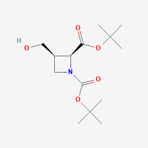molecular formula C14H25NO5 B8092837 di-tert-Butyl (2S,3R)-3-(hydroxymethyl)azetidine-1,2-dicarboxylate 