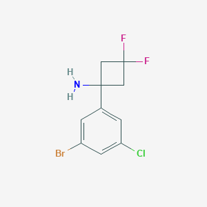 molecular formula C10H9BrClF2N B8092848 1-(3-Bromo-5-chlorophenyl)-3,3-difluorocyclobutan-1-amine 