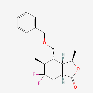 molecular formula C18H22F2O3 B8092851 (3R,3aS,4R,5S,7aR)-4-((Benzyloxy)methyl)-6,6-difluoro-3,5-dimethylhexahydroisobenzofuran-1(3H)-one 
