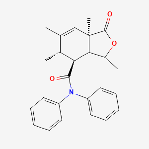 molecular formula C25H27NO3 B8092860 (3R,4S,5S,7aR)-3,5,6,7a-Tetramethyl-1-oxo-N,N-diphenyl-1,3,3a,4,5,7a-hexahydroisobenzofuran-4-carboxamide 