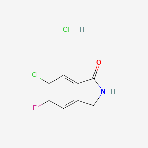 molecular formula C8H6Cl2FNO B8092893 6-Chloro-5-fluoroisoindolin-1-one hydrochloride 