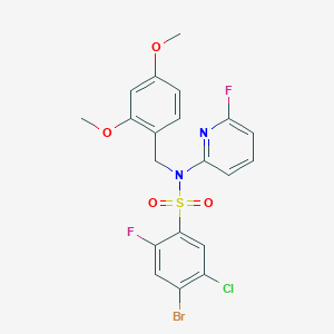 molecular formula C20H16BrClF2N2O4S B8092904 4-Bromo-5-chloro-N-(2,4-dimethoxybenzyl)-2-fluoro-N-(6-fluoropyridin-2-yl)benzenesulfonamide 