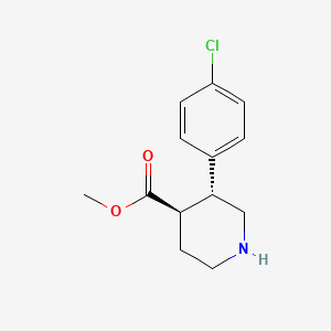 molecular formula C13H16ClNO2 B8092912 Methyl (3R,4R)-3-(4-chlorophenyl)piperidine-4-carboxylate 