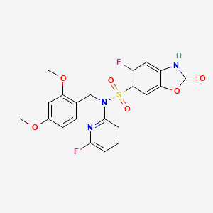 N-(2,4-dimethoxybenzyl)-5-fluoro-N-(6-fluoropyridin-2-yl)-2-oxo-2,3-dihydrobenzo[d]oxazole-6-sulfonamide