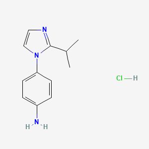 molecular formula C12H16ClN3 B8092964 4-(2-Propan-2-ylimidazol-1-yl)aniline;hydrochloride 