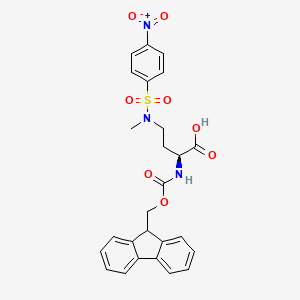 molecular formula C26H25N3O8S B8092989 (2S)-2-(9H-fluoren-9-ylmethoxycarbonylamino)-4-[methyl-(4-nitrophenyl)sulfonylamino]butanoic acid 
