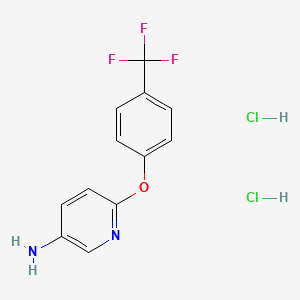 molecular formula C12H11Cl2F3N2O B8093008 6-[4-(Trifluoromethyl)phenoxy]pyridin-3-amine;dihydrochloride 