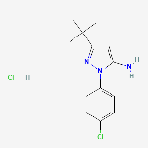 5-Tert-butyl-2-(4-chlorophenyl)pyrazol-3-amine;hydrochloride