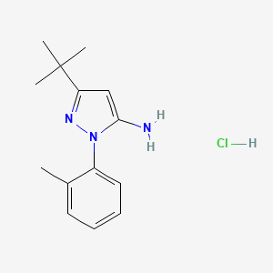 5-Tert-butyl-2-(2-methylphenyl)pyrazol-3-amine;hydrochloride