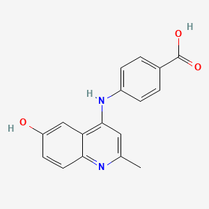 molecular formula C17H14N2O3 B8093070 4-[(6-Hydroxy-2-methylquinolin-4-yl)amino]benzoic acid 