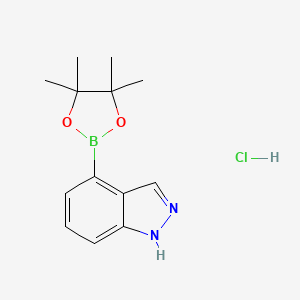 molecular formula C13H18BClN2O2 B8093178 4-(4,4,5,5-tetramethyl-1,3,2-dioxaborolan-2-yl)-1H-indazole hydrochloride 