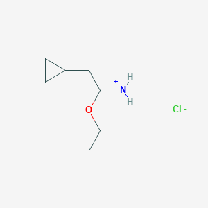 molecular formula C7H14ClNO B8093180 (2-Cyclopropyl-1-ethoxyethylidene)azanium;chloride 