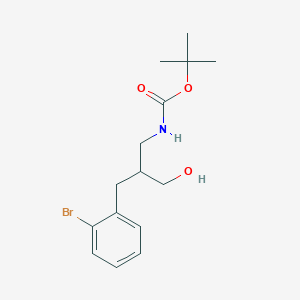 molecular formula C15H22BrNO3 B8093190 b-[(Boc-amino)methyl]-2-bromobenzenepropanol 