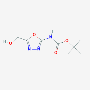 molecular formula C8H13N3O4 B8093200 tert-Butyl (5-(hydroxymethyl)-1,3,4-oxadiazol-2-yl)carbamate 