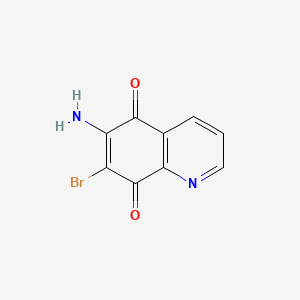 molecular formula C9H5BrN2O2 B8093216 6-Amino-7-bromo-5,8-quinolinedione 