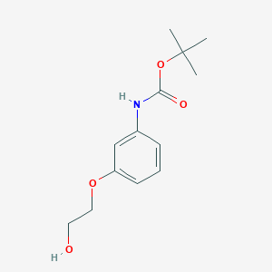 molecular formula C13H19NO4 B8093227 2-(3-Boc-aminophenoxy)ethanol 
