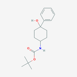molecular formula C17H25NO3 B8093230 tert-butyl N-(4-hydroxy-4-phenylcyclohexyl)carbamate 