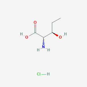 molecular formula C5H12ClNO3 B8093319 (2S,3R)-2-amino-3-hydroxypentanoic acid;hydrochloride 