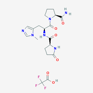 molecular formula C19H25F3N6O6 B8093336 PGlu-3-methyl-His-Pro-NH2 (TFA) 