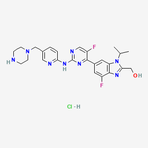 molecular formula C25H29ClF2N8O B8093368 Abemaciclib metabolite M18 (hydrochloride) 