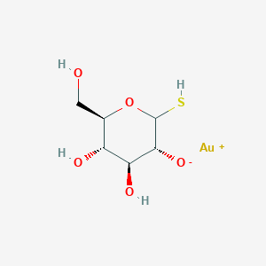 (3R,4R,5S,6R)-4,5-dihydroxy-6-(hydroxymethyl)-2-sulfanyloxan-3-olate;gold(1+)
