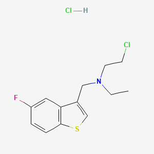 molecular formula C13H16Cl2FNS B8093443 Benzo(b)thiophene-3-methylamine, N-(2-chloroethyl)-N-ethyl-5-fluoro-, hydrochloride CAS No. 16584-09-1
