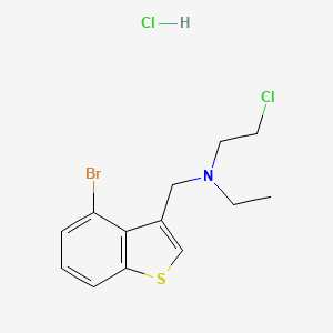 molecular formula C13H16BrCl2NS B8093446 N-[(4-bromo-1-benzothiophen-3-yl)methyl]-2-chloro-N-ethylethanamine;hydrochloride 