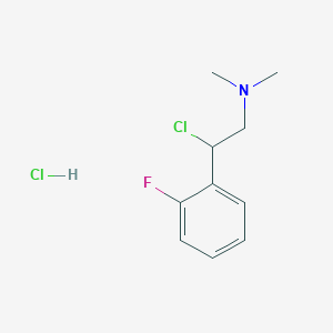 molecular formula C10H14Cl2FN B8093476 2-chloro-2-(2-fluorophenyl)-N,N-dimethylethanamine;hydrochloride 