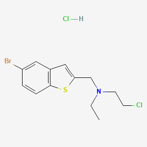 N-[(5-bromo-1-benzothiophen-2-yl)methyl]-2-chloro-N-ethylethanamine;hydrochloride