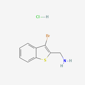 molecular formula C9H9BrClNS B8093492 (3-Bromo-1-benzothiophen-2-yl)methanamine hydrochloride 