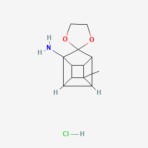 molecular formula C12H16ClNO2 B8093525 4'-Methylspiro[1,3-dioxolane-2,9'-pentacyclo[4.3.0.02,5.03,8.04,7]nonane]-1'-amine;hydrochloride 