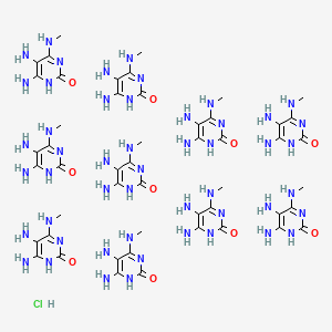 molecular formula C50H91ClN50O10 B8093543 5,6-diamino-4-(methylamino)-1H-pyrimidin-2-one;hydrochloride 