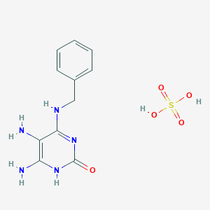molecular formula C11H15N5O5S B8093554 5,6-diamino-4-(benzylamino)-1H-pyrimidin-2-one;sulfuric acid 