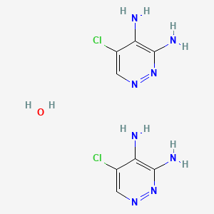 molecular formula C8H12Cl2N8O B8093562 5-Chloropyridazine-3,4-diamine;hydrate 