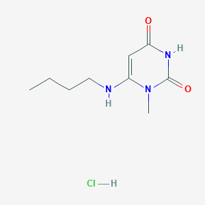 molecular formula C9H16ClN3O2 B8093573 6-(Butylamino)-1-methylpyrimidine-2,4-dione;hydrochloride 