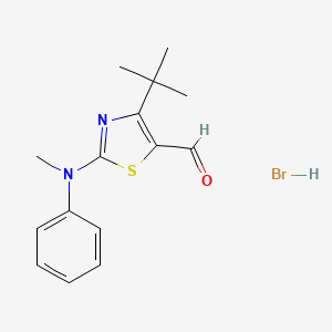 molecular formula C15H19BrN2OS B8093610 4-tert-butyl-2-(N-methylanilino)-1,3-thiazole-5-carbaldehyde;hydrobromide 