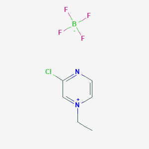 molecular formula C6H8BClF4N2 B8093643 3-Chloro-1-ethylpyrazin-1-ium;tetrafluoroborate 