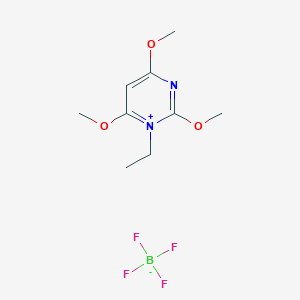 molecular formula C9H15BF4N2O3 B8093705 1-Ethyl-2,4,6-trimethoxypyrimidin-1-ium;tetrafluoroborate 