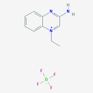 molecular formula C10H12BF4N3 B8093715 4-Ethylquinoxalin-4-ium-2-amine;tetrafluoroborate 