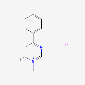 molecular formula C11H11IN2 B8093730 6-Deuterio-1-methyl-4-phenylpyrimidin-1-ium;iodide 
